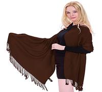 CJ Apparel Marron Foncé Solide Couleur Unie Conception Népalaise Châle écharpe étole Wrap Châles Pashminas Nouvelle