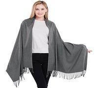 CJ Apparel Noir de charbon Épaisse Solide Couleur Unie Conception Népalaise Châle écharpe étole Wrap Châles Pashminas Nouvelle