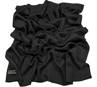 CJ Apparel Noir Echarpe de Pashmina en Châle Népalaise Solide Couleur Unie Conception Wrap Étole