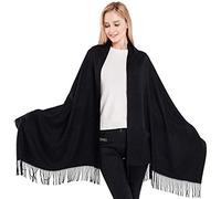 CJ Apparel Noir Épaisse Solide Couleur Unie Conception Népalaise Châle écharpe étole Wrap Châles Pashminas Nouvelle