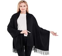 CJ Apparel Noir Épaisse Solide Couleur Unie Conception Népalaise Châle Secondes écharpe étole Wrap Nouvelle