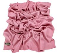 CJ Apparel Rosé Rose Echarpe de Pashmina en Châle Népalaise Solide Couleur Unie Conception Wrap Étole