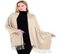 CJ Apparel - Seconds - Châle népalais, écharpe, étole, jeté de canapé, pashmina - Couleur unie - Beige - Taille unique