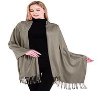 CJ Apparel - Seconds - Châle népalais, écharpe, étole, jeté de canapé, pashmina - Couleur unie - Beige - Taille unique