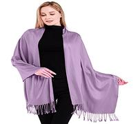 CJ Apparel Violet Clair Solide Couleur Unie Conception Népalaise Châle écharpe étole Wrap Secondes