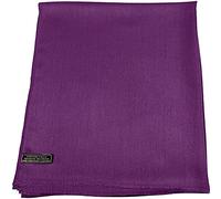 CJ Apparel Violet Echarpe de Pashmina en Châle Népalaise Solide Couleur Unie Conception Wrap Étole Secondes