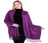 CJ Apparel Violet Solide Couleur Unie Conception Népalaise Châle écharpe étole Wrap Secondes