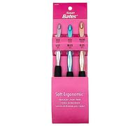 CJ BATES & SONS Susan Bates Silvalume Ensemble de crochets ergonomiques et souples, L11/8 mm, M13/9 mm et N15/10 mm