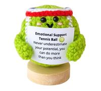 CJAPGJW Balle de tennis positive avec base, jouet au crochet, poupée en tricot, cadeau inspirant pour les amateurs de tennis, jouet de soutien émotionnel pour les amis