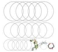 CJBIN 18 Cercle Metal, 10cm 15cm 20cm Anneaux Attrape Reve, Le Cercle de Fer Anneau Metal, Cercle Attrappe Reve pour Art Floral, Bricolage, Décorations de Mari