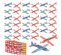 CJBIN 36 Pcs Avion Polystyrene Planeur, Avion Polystyrene, Mousse Main Lancer Planeur, Voler Planeur Avions Jouets, Planeurs Mélangés Emballés Individuellement pour Goodies Anniversaire Enfants