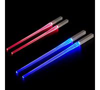 CJBIN Light Up Baguettes, 2 Paires Lightsaber Baguettes, Baguette Chinoise Lumineuse, Llluminating Chopsticks Réutilisables, Portables et Amovibles, Qualité Alimentaire, pour la Cuisine et Les Dîners