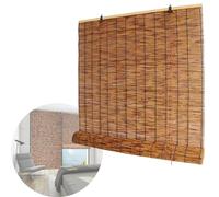 CJBWJM Store Enrouleur en Bambou, Volets Roulants en Bambou, Stores À Rouleaux Romains W:40-120 Cm H:40-300 Cm Stores Enroulables en Bambou Filtrant La Lumière (Color : Brun, Size : 120x120cm)