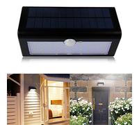 Cjc Lampe de sécurité solaire de qualité supérieure 38 LED à énergie solaire avec détecteur de mouvement on/off automatique avec 3 modes d'éclairage solaire étanche pour porche, terrasse et cour