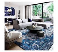 CJCSM Tapis bohème, Tapis Doux à Poils Courts, Grands Tapis, Tapis à Motifs de Style Persan Bleu, Tapis Vintage, Salon, Chambre à Coucher, Tapis rectangulaire, Tapis de Couloir, 200 x 300 cm