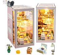 Cjeuxnr Book Nook Kit de bibliothèque en bois avec LED et musique Style moderne Maison créative 3D pour adultes Loisirs créatifs pour filles, garçons et adultes
