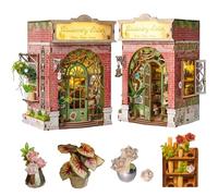 Cjeuxnr Kit de bricolage miniature pour coin de livre - Maison de poupée en bois - Puzzle 3D en bois - Serre-livres - Insert pour maison de poupée - Cadeaux uniques et créatifs