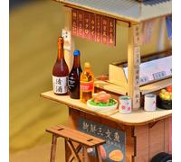 Cjeuxnr Kit de maison de poupée miniature à faire soi-même, maison de poupée en bois japonais, maison de poupée avec meubles et lumières LED, jouet puzzle pour la Saint-Valentin, cadeaux créatifs
