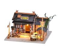 Cjeuxnr Kit maison de poupée miniature à faire soi-même, maison de poupée rétro chinoise en bois, petite maison avec meubles, modèle de construction de meubles, jouet créatif, cadeaux créatifs (BM845)