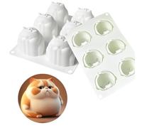 Cjeuxnr Moule à gâteau en mousse silicone 3D, 6 cavités Hamster Moule à animaux flexible à libération facile Moule en silicone DIY Moule à pâtisserie Fondant Gâteau Moule à gâteau Pudding Gelée