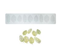 Cjeuxnr Moule en silicone en dentelle, tapis d'empreintes géométriques florales, moule à empreintes de fondant, plateau réutilisable pour décoration de pâtisserie, moule à bonbons (12 feuilles)