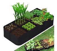 CJGQ Jardinière surélevée en Tissu, 500 litres, 8 grilles, Sacs de Culture pour Plantes, 9,1 x 1,8 m, Lits surélevés Respirants pour la Culture de légumes, Pommes de Terre, Fleurs, récipient de