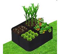 CJGQ Lits de Jardin surélevés en Tissu pour l'extérieur, 6,1 x 60,6 cm, 4 Compartiments, Sacs de Culture pour Plantes, Pots de Fleurs et légumes Respirants pour Culture de Pommes de Terre, Sacs de