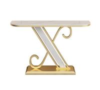 CJHFR472SG Accueil Table Console for entrée, Table de canapé Moderne for Salon, Cadre en métal Stable, Plateau en placage de Faux marbre Derrière Le canapé(Gold,Moyen)