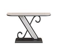 CJHFR472SG Accueil Table Console for entrée, Table de canapé Moderne for Salon, Cadre en métal Stable, Plateau en placage de Faux marbre Derrière Le canapé(Noir,Moyen)