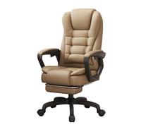 CJHFR472SG Chaise de bureau classique à dossier haut en cuir avec support lombaire, chaise de bureau ergonomique et confortable, inclinable, chaises pivotantes avec roulettes (kaki)