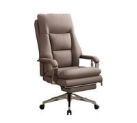 CJHFR472SG Chaise de bureau ergonomique classique avec dossier inclinable en cuir de qualité supérieure pour la maison et le bureau - Chaise confortable longue assise