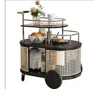 CJHFR472SG Chariot à roulettes multifonction moderne avec compartiment de rangement et armoire, table d'appoint mobile pour petits espaces, table d'appoint, table basse, table de chevet pour salon