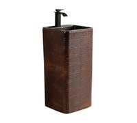 CJHFR472SG Classique Lavabo sur Colonne de Salle de Bain avec bonde et Robinet Lavabo Monobloc en céramique for Balcon Lavabo de Salle de Bain