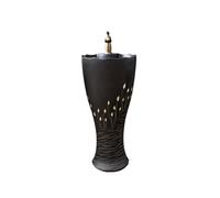CJHFR472SG Classique Lavabo sur Pied de Salle de Bain Vintage avec Robinet et kit de vidange, lavabo autoportant en céramique Lavabo de Salle de Bain