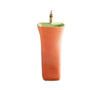 CJHFR472SG Classique Lavabo sur Pied en céramique avec Robinet et bonde intégrée for Salle de Bain avec Balcon et Cour Lavabo de Salle de Bain