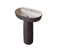 CJHFR472SG Classique Lavabo sur Pied en céramique créatif avec Robinet et kit de vidange Lavabo de Salle de Bain