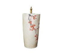 CJHFR472SG Classique Lavabo sur Pied en céramique for Salle de Bain avec Robinet et bonde Lavabo de Jardin autoportant Lavabo de Salle de Bain