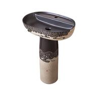 CJHFR472SG Classique Lavabo sur Pied en céramique for Salle de Bain, lavabo sur Pied avec Robinet et kit de vidange Lavabo de Salle de Bain