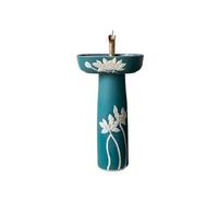 CJHFR472SG Classique Lavabo sur Pied en céramique Verte avec Robinet et kit de vidange Lavabo de Salle de Bain