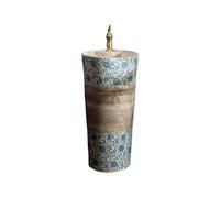 CJHFR472SG Classique Lavabo sur Pied rétro avec Robinet et kit de vidange, lavabo de Jardin intégré en céramique Lavabo de Salle de Bain