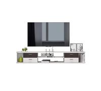 CJHFR472SG Console Média Étagère TV Flottante, Meuble TV Mural avec 4 tiroirs for Salon ou Bureau Centre de Divertissement(Blanc,Petit)