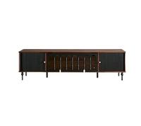 CJHFR472SG Console Média Meuble TV de Rangement cloisonné de Grande capacité, Meuble de Rangement for Salon, Noir avec Pieds de Support porteurs Centre de Divertissement