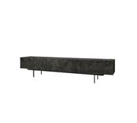 CJHFR472SG Console Média Meuble TV en chêne Massif Noir Antique Nordique, Salon, Petit Appartement Centre de Divertissement(Petit)