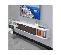 CJHFR472SG Console Média Meuble TV Mural, étagères flottantes avec Porte for Salon et Bureau Centre de Divertissement(Blanc,Grand)