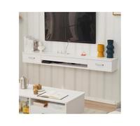 CJHFR472SG Console Média Meuble TV Mural, étagères flottantes avec Porte, for Salon ou Bureau Centre de Divertissement(Blanc)