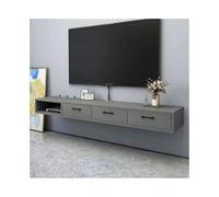 CJHFR472SG Console Média Meuble TV Mural Flottant, Console multimédia, Divertissement, Jeux, Rangement, étagère TV Centre de Divertissement(Grigio,200x23x20cm)