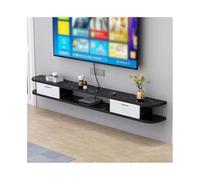 CJHFR472SG Console Média Meuble TV Mural Flottant de 71 Pouces avec Rangement for Chambre et Salon Centre de Divertissement(Noir,Moyen)
