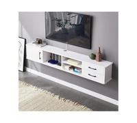 CJHFR472SG Console Média Meuble TV Mural Flottant de 74 Pouces, étagères flottantes avec 2 tiroirs for Salon Centre de Divertissement(Blanc)