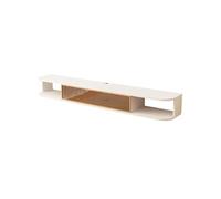 CJHFR472SG Console Média Meuble TV Mural Flottant, étagère de Divertissement avec Portes vitrées for Salon et Chambre à Coucher Centre de Divertissement(Blanc)