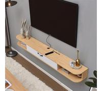 CJHFR472SG Console Média Meuble TV Mural for Salon avec système de Gestion des câbles Centre de Divertissement(Natural)